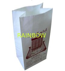 Printed Craft Stand Up White Customized Paper Bags For Bread / Hamburger