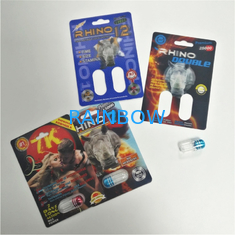 Male Sexual Performance Enhancing Pill Packaging 3D Card Rhino Container Bullet