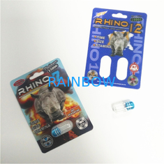 Male Sexual Performance Enhancing Pill Packaging 3D Card Rhino Container Bullet