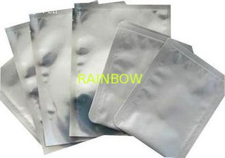 Three Side Seal Foil Pouch Packaging , Silver Food Grade Packaging Bag