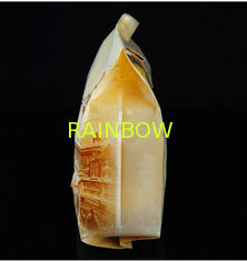 Zipper Brown Kraft Customized Paper Bags Printing With For Bread / Bean