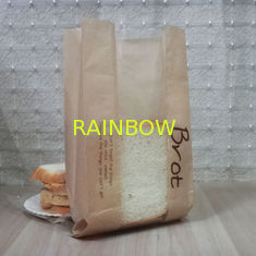 Bread / Milk Kraft Paper Bags Laminated Multi-Layers With Clear Window