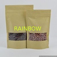 Recyclable Brown Customized Paper Bags For Grain / Coffee Packaging