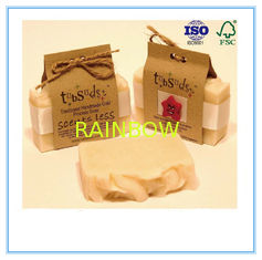 Recycled Paper Soap Packaging Box Custom Printed With Closure String