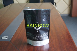Stand Up Matte Black Foil Pouch Packaging , k Window Coffee Bag  Packaging