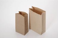 Customized Flat Bottom Brown Kraft Paper Bags Top Open for Snack