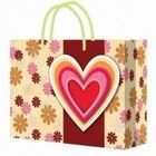 Customized Handle Paper Bag for Shopping / Heart Gift Paper Bags for Souvenir