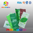 Moisture Proof Side Gusset Tea Bags Packaging With Tear Notch , Green
