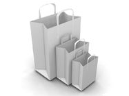 White Customized Paper Bags Flat Bottom Cardboard Logo Paper Shopping Bag