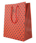 Red Customized Paper Bags Christmas Gift Bag With Red Rope / Cute Printed