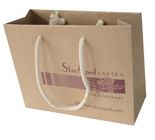 Brown Kraft Paper Bag Customized Printing With Drawstring for Gift / Shopping