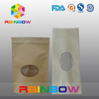 Gusset Kraft Paper Bag For Candy / Dry Food Grade Packaging With Clear Window