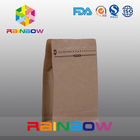 Flat Bottom Kraft Paper Bag /kraft paper square bottom bag with valve for coffee bean and coffee power