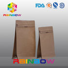 Flat Bottom Kraft Paper Bag /kraft paper square bottom bag with valve for coffee bean and coffee power
