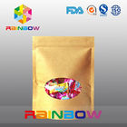 k Kraft Paper Packaging Bag With Round Window For Packing Candy / Snack Food