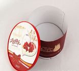 Decorative Red And White Round Cardboard Packaging Boxes Birthday Cake Box
