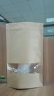Kraft Mylar k Pouch Customized Stand Up Paper Bag With Rectangular Window