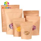 k Stand Up Pouch Kraft Brown Paper Bag For Dry Fruit Nut Candy Packaging