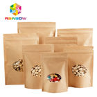 Stand Up k Kraft Customized Paper Bags With Polyethylene And Clear Window