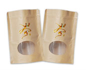 custom printed flat bottom high quality  kraft paper bag for tea/coffee packaging with zipper k mylar and window