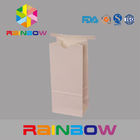 White Kraft Paper Flat Bottom Window Bags With Tin Tie , Chia Seed Packaging