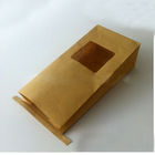 Bulk Tea Packaging White Kraft Paper Tin Tie Flat Bottom Bags With Clear Window