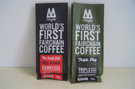 Customized side gusset aluminum foil coffee bags with valve , red green
