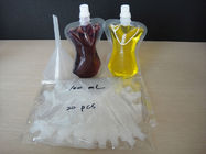 4oz 8oz 16oz 32oz PA/PE Stand up Transparent  Spout Bag for Wine Packaging