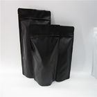 Matte Black Foil Stand up Pouch With Zipper , foil bags for food packaging