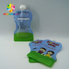 BPA Free reusable squeezed baby food pouches with nozzle , double zipper