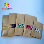 Stand Up Tea Bags Packaging , Heat Seal Kraft Paper Zipper Bags Reasealable