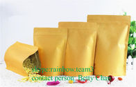 Promotions Brown Kraft Paper Bags With Window / Doypack Heat Sealable Tea Bags