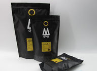 12 oz Custom Printing Matte Black Coffee Foil Pouch Packaging Bag With Valve / Zipper