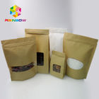 Custom Printed Foil Lined Kraft Paper Stand Up Pouch Bag With Clear Window For Coffee Bean