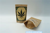 Recloseable Custom Made Kraft Paper Zipper Bags , Herbal Incense Pouches Logo Printed