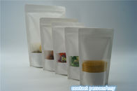In Stock Clear Window Kraft Paper Pouches Resealable Zipper For Food Packaging