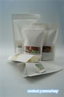 In Stock Clear Window Kraft Paper Pouches Resealable Zipper For Food Packaging