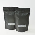 Black Stand Up matte Finish Printing Coffee Bag with Zipper and Tear nick