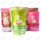 Food Grade Plastic Bags With Tear Notches For Nutrient Packaging Matte Laminated Three Side Sealed Pouch With Round Hang