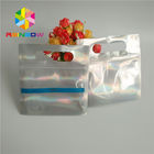 Flat three side sealed holographic mylar Foil Pouch Packaging with clear front for display