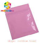 Pink Metallic Foil Mylar Zip Lock Three Side Sealed Flat Food Pouches Chia Seed Packaging