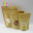 Costomized Size Kraft Paper Bags Oval Window For Food / Dry Meat / Sea Products