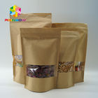 Costomized Size Kraft Paper Bags Oval Window For Food / Dry Meat / Sea Products