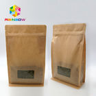Window Kraft Paper Bags Zipper Top Sealing Customized Color For Food Packaging