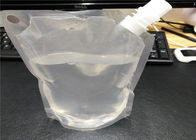 Transparent Liquid Spout Bag For Beverage / Energy Drink Packaging