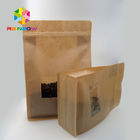 High Temperature Stand Up Pouch Pressure Resistance For Coffee Beans The Kraft Paper Bag With Clear Window