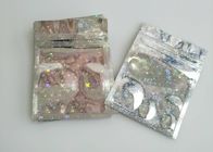 Childproof Three Side Seal Pouch Holographic Laser Mylar Foil Lined With Zipper