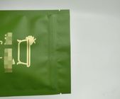 Customer ' S Logo Gold Green Stand Up Pouch With PET / AL / PE  Material