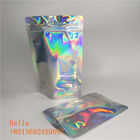 Holographic Packaging Stand Up Zipper Pouch Bags Customization Printed For Clothing