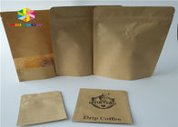 k Custom Printed Paper Bags Food Stand Up Pouch Brown Kraft Paper With Window